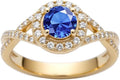 1.22 Carat (ctw) Round-Cut Halo Lab-Grown Sapphire/Lab-Grown Diamond/Moissanite Twisted Wedding Engagement Ring for Women 925 Sterling Silver/10K/14K/18K Real Gold Engagement Rings Jewelry(D Color, VVS Clarity), Size 3-14