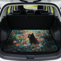 Black Cat Floral Car Trunk Mat Universal Fit 29"x39" by Unknown