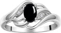Rylos Ring featuring Classic Style, 6X4MM Birthstone Gemstone, & Diamonds - Elegant Jewelry for Women in Sterling Silver, Sizes 5-10