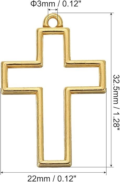 PATIKIL Alloy Open Back Bezel Pendants, Cross Shape Hollow Resin Pendant Frame for DIY Crafts Earrings Necklace Bracelet Making