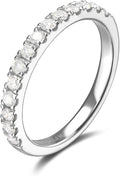 AGVANA Eternal Glow 0.42 Ct. Tw. Lab Grown Diamond Ladies Eternity Wedding Anniversary Stackable Band Ring in Sterling Silver Engagement Promise Wedding Band Ring for Women (D-E Color, VS Clarity)