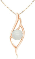 Angara Natural Moonstone Pendant for Women | Moonstone Angel Wing Bypass Pendant in 14K Solid Gold/Platinum With 18" Chain | Birthday, Anniversary, Gemstone Jewelry Gift