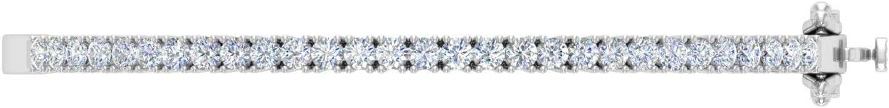 1.5 Carat Round Cut Prong Set Natural Diamond Womens Bangle Bracelet in 14K Gold (SI1-SI2 Clarity)