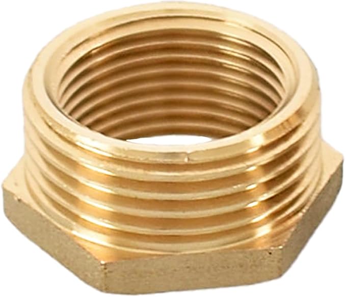 Brass Pipe Fitting Reducer Hex Bushing 1/4 NPT Male x 1/8 NPT Female Adapter - Image 3