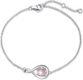 FANCIME Love Bracelet 925 Sterling Silver Infinity Birthstone Bracelets for Women Fine Jewelry Birthday Christmas Gifts for Her Mom Wife, Chain Length 6.7"+1.2" Extend