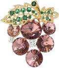 Fruit Brooch Austrian Crystal Rhinestone Brooch 18K Gold Plated Birthstone Lapel Pin Jewelry Birthday Gifts for Women Men