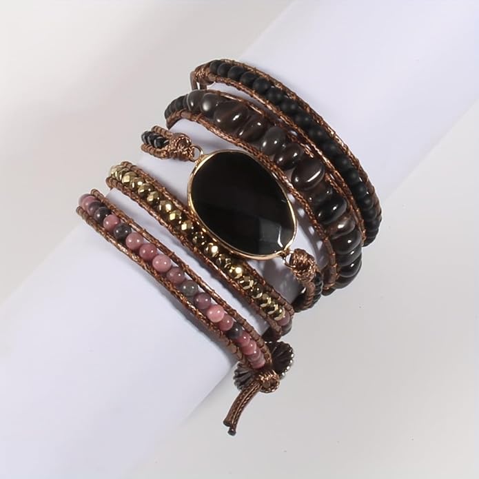 ZOSOJONA Women Wrap Bracelets Boho Natural Stone Jasper Turquoises Strand Bracelet Jewelry Collection