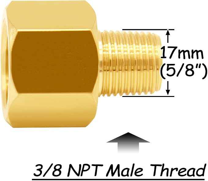 Uenede Brass 1/2" NPT Female to 3/8" NPT Male Reducer Adapter - Image 3