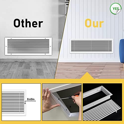 Linear Bar Air Grille 20" X 4", Aluminum Air Supply/Return Grilles, Easy Air - Image 5