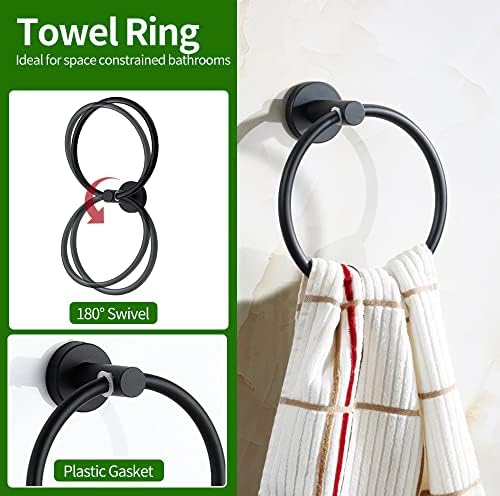 20pcs Bathroom Hardware Set, Matte Black Bathroom Hardware Set, Including 16" - Image 3