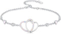 WINNICACA 925 Sterling Silver Anklets for Women Adjustable Beaded Butterfly Opal Anklet Bracelet Foot Chains Jewelry Gifts for Women Beach Birthday Christmas Gift