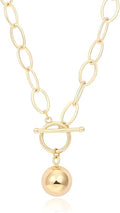 Aobei Pearl 18K Gold Plated Moon Star Lion Evil Eye Love Heart Cross Pendant Necklace Medallion Paperclip Chian Choker Layering Jewery for Women
