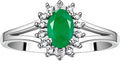 Rylos 14K White Gold Classic Halo Ring: Diamonds, 6X4MM Oval Gemstone - Birthstone Jewelry for Women - Stunning Diamond Gold Ring Sizes 5-10