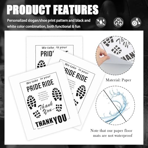 12PCS Paper Floor Mats for Cars Detail, Foldable Disposable Car Floor Mats for - Image 4