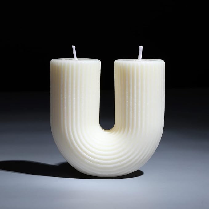 Tondiamo U Shaped Candle Ribbed Soy Wax Scented Decorative Candles Minimalist by Tondiamo