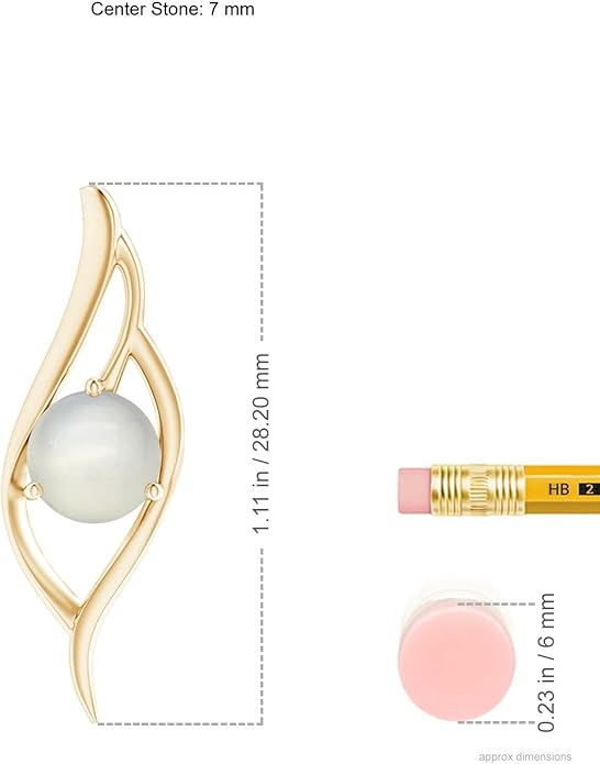 Angara Natural Moonstone Pendant for Women | Moonstone Angel Wing Bypass Pendant in 14K Solid Gold/Platinum With 18" Chain | Birthday, Anniversary, Gemstone Jewelry Gift