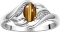 Rylos Ring featuring Classic Style, 6X4MM Birthstone Gemstone, & Diamonds - Elegant Jewelry for Women in Sterling Silver, Sizes 5-10