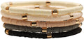 GOOJIDS Surfer Heishi Clay Bead Bracelets for Women Bohemian Stackable Gold Plated Beaded Stretch Bracelets Elastic Layering Friendship Bracelets Set Boho Jewelry
