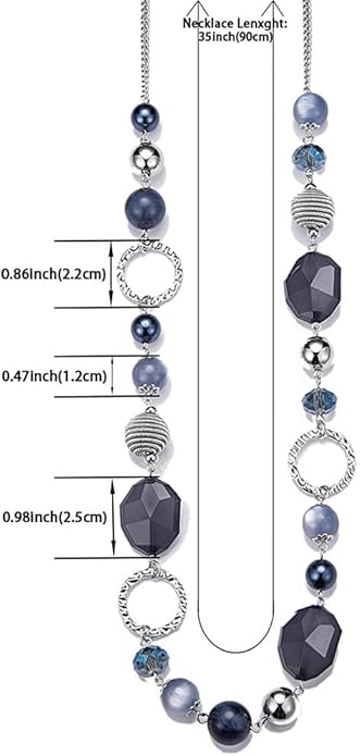 PEARL&CLUB Long Beaded Necklaces For Women - Sweater Chain Fashion Jewelry Necklace Gifts For Women