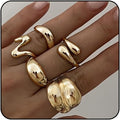 Sora Tuki Rings for Women Chunky Rings Set Adjustable Stackable Ring for Women Bold Thick Statement Ring Trendy Chunky Jewelry