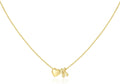 M MOOHAM Valentines Gifts for Kids Her - Heart Initial Necklaces for Women Girls 14K Gold Plated Tiny Heart Necklace Jewelry for Kids Personalized Birthday Gifts for Teen Girls Trendy