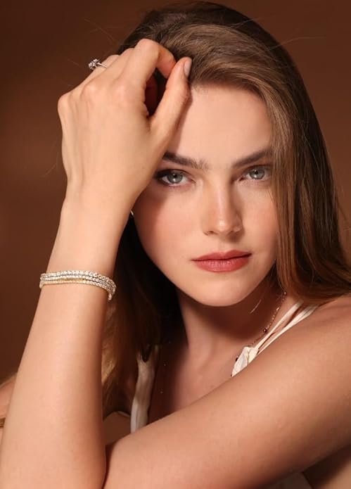 EcoGems Lab Grown Gemstone & Moissanite Bracelets – 14K/18K White or Yellow Gold Plated Sterling Silver – D Color VVS/VS Clarity – Elegant Sustainable Jewelry Gift with Gift Box