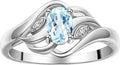 Rylos Ring featuring Classic Style, 6X4MM Birthstone Gemstone, & Diamonds - Elegant Jewelry for Women in Sterling Silver, Sizes 5-10