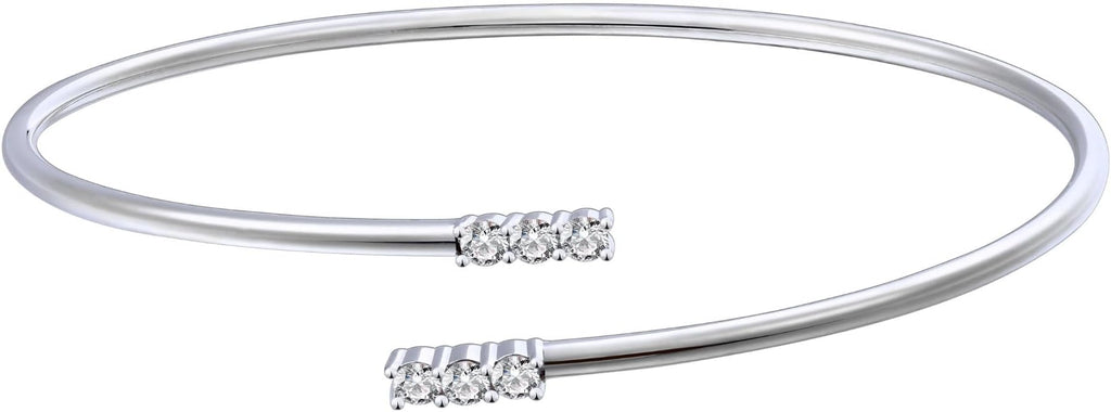 EcoGems Lab Grown Gemstone & Moissanite Bracelets – 14K White or Yellow Gold Plated Sterling Silver – Featuring Lab Grown Diamonds, Emeralds, Paraiba, Sapphire & Pearls – Sustainable Luxury Gift with Gift Box