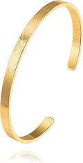POTESSA 18K Gold Plated Cuff Bracelets Adjustable Dainty Bangle Handemade Jewelry for Women