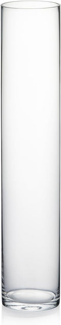 WGVI Quality Thick Weighted Tall Clear Cylinder Glass Vases, Flower Arrangement by WGVInternational-OpusGlassware
