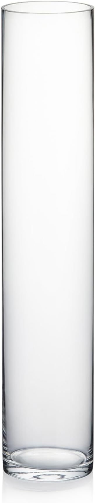 WGVI Quality Thick Weighted Tall Clear Cylinder Glass Vases, Flower Arrangement by WGVInternational-OpusGlassware