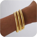 18K Gold Plated Bracelets for Women Gold Bangles for Women Chunky Bangle Bracelets for Women Bracelets Stack Tarnish Free Bangle Set of 3 for Women Accessories for Her Gifts