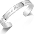 Dankadi Men & Women 925 Sterling Silver Bangle-Engravable Adjustable Cuff Bracelet -8MM/10MM Couple Bracelet- Unisex Jewelry For Him/Her Gift