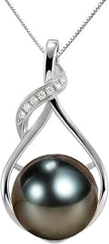 Gifts for Women Wife-Tahitian-Black-Pearl-Necklace-Gift for Wife Wedding Birthday Anniversary Jewelry-Mom Girlfriend Her Mothers Day Gifts for Mom Women Valentines Christmas Day