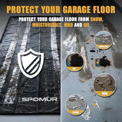 Garage Floor Mat 7'9"x16', 610GSM PVC Containment Mat Raised Edge - Image 4