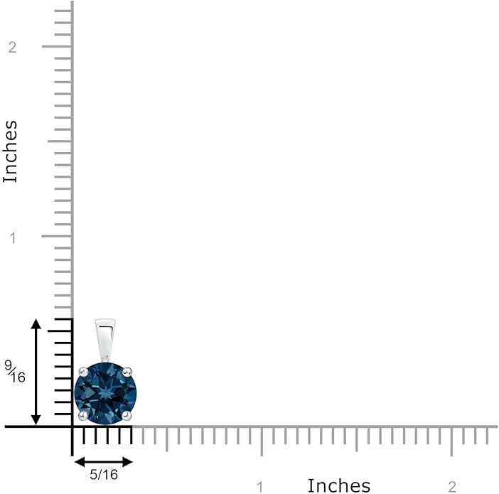 Angara Natural Blue Topaz Solitaire Pendant for Women | Classic Prong-Set Round Blue Topaz Pendant in 14K Solid Gold/Silver/Platinum With 18" Chain | December Birthday, Gemstone Jewelry Gift