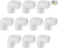 LESSO 10 Pack 1" 90 Degree PVC Elbow Fittings, SCH40 White | 2-Way Right Angle by LESSO
