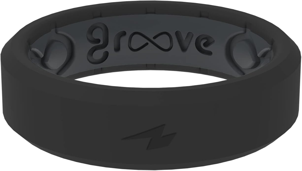 Groove Life Zeus Anti Stretch Silicone Ring Breathable Silicone Rings for Him and Her, Unique Design, Comfort Fit Ring