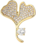 Leaf Brooches Rhinestone Freshwater Pearls Ginkgo Leaves Brooch Pin 18k Gold Plated Leaves Lapel Pins Jewelry Valentine's Day Birthday Gifts for Women Girls