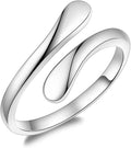 Fookduoduo 925 Sterling Silver Ring Inspirational Jewelry adjustable Wrap Open Rings for Women