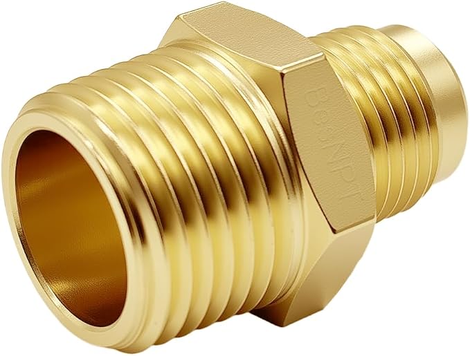 2 Pack Brass 1/2" NPT Male to 3/8" Flare Male Propane Flare Fitting | Propane - Image 4