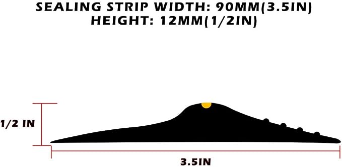 Papillon Garage Door Bottom Seal Strip, Weatherproof EPDM Rubber Threshold - Image 4