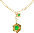 14K Gold-tone Sun Pendent Necklace for Women Chunky Gold Plated Necklace Unisex