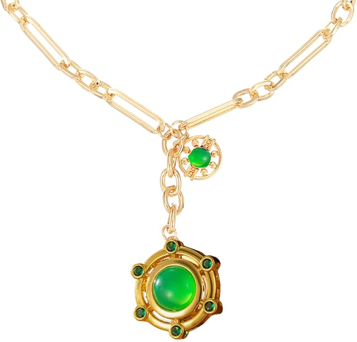14K Gold-tone Sun Pendent Necklace for Women Chunky Gold Plated Necklace Unisex