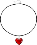 Zeffy Cute Heart Necklace 18k Gold/Silver Plated Tiny Heart Pendant Choker Necklaces Gold Love Heart Chain Necklace for Women Dainty Gold Jewelry Valentines Day Gifts for Women Girls Teen Girls