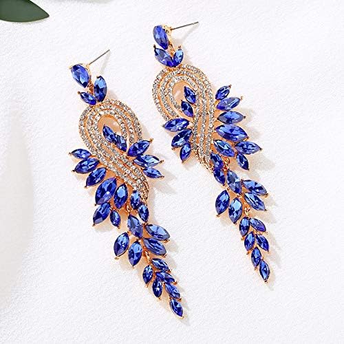 mecresh Marquise Crystal Bridal Chandelier Dangle Drop Earrings Ladies Gifts in Silver/Gold Tone