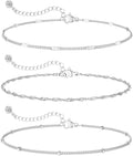 DEARMAY Dainty Silver Plated Bracelets for Women Trendy, Silver Jewelry Set for Women Bracelets for Women Paperclip Box Herringbone Figaro Rope Chain Bracelet Fashion Pack Gifts for Women