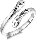Fookduoduo 925 Sterling Silver Ring Inspirational Jewelry adjustable Wrap Open Rings for Women