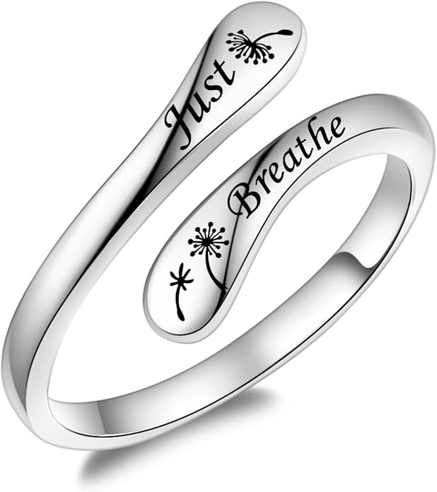 Fookduoduo 925 Sterling Silver Ring Inspirational Jewelry adjustable Wrap Open Rings for Women