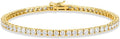 5 Carat - 10 Carat Lab Grown Diamond Tennis Bracelet | 14K Yellow Gold Four prong Link Tennis Bracelet Size 6.5 To 8 inch | D-E color and VS1 clarity